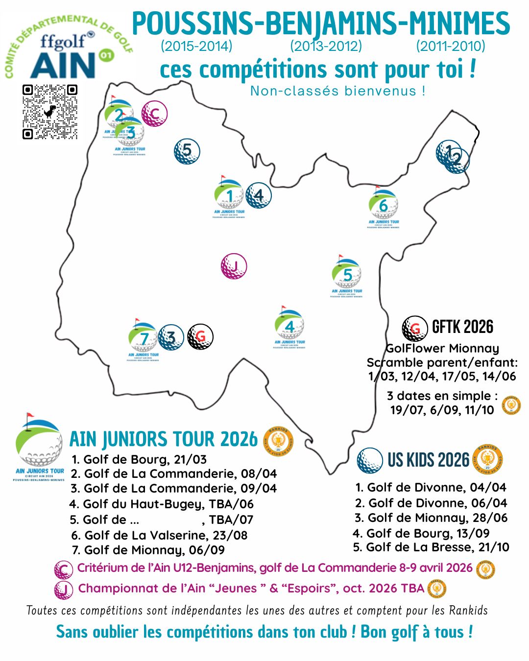 Ain Juniors Tour 2026 carte Ain